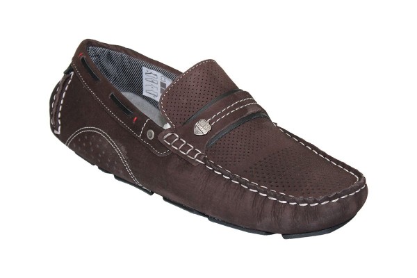 Pánské polobotky mokasíny PE/S40009-03 BROWN